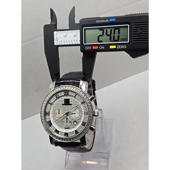 Joshua And Sons JS-28-01 Chronograph Quartz Watch Diamond Bezel Date New Battery - Picture 6 of 13